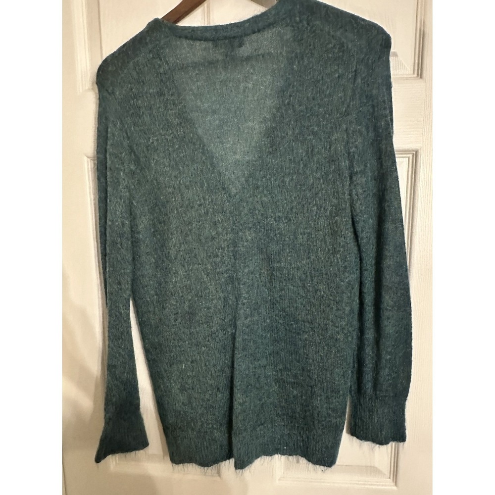 J Crew Mohair Blend V Neck Cardigan Sweater Teal Blue Size Small - Picture 4 of 4